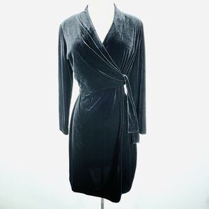 Vintage Virgo Dress 8 Black Velvet Hoco Whimsigoth Witchy Vamp Romantic Wrap 80s